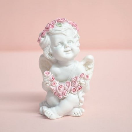 ローズブーケエンジェル　【薔薇雑貨　ローズ　エンゼル　天使　フェアリー　インテリア　オブジェ　置き物　ギフト　プレゼント　お祝い】