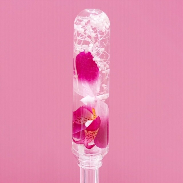 アクリルフラワー　トイレブラシセット　蘭　【薔薇雑貨　胡蝶蘭　オーキッド　サニタリーグッズ　水中花　造花　トイレタリー】