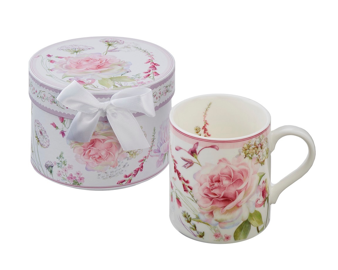 ギフトボックス入りマグカップ ミニ　【薔薇雑貨　ローズ雑貨　ティーカップ　食器　グラス　小物入れ　箱　プレゼント　贈答品】