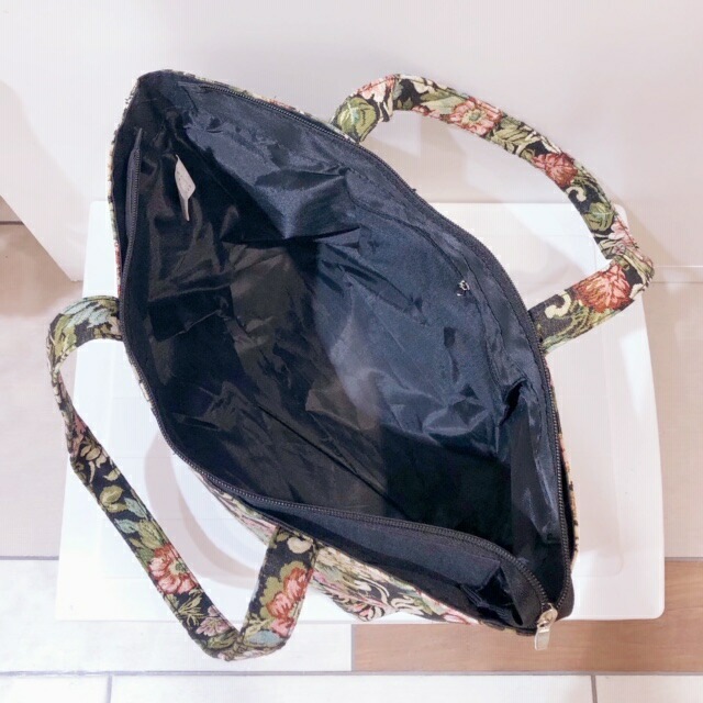 ゴブラントートバッグ クラシックフラワー 【薔薇雑貨 薔薇柄 ショッピングバッグ ママバッグ 手提げバッグ ハンドバッグ ジャガード】