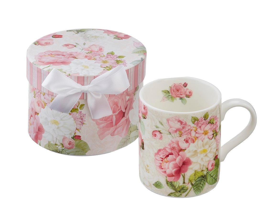 ギフトボックス入りマグカップ ミニ 【薔薇雑貨 ローズ雑貨 ティーカップ 食器 グラス 小物入れ 箱 プレゼント 贈答品】