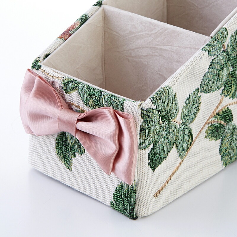 ホルダー２列　ルドゥーテローズ　アクアフラワー　【薔薇雑貨　姫系雑貨　リモコンホルダー　小物入れ　ペン立て　カルトナージュ　リボン】