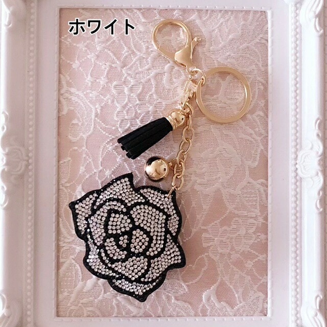 メール便可】キラキララビアンローズチャーム 【薔薇雑貨 バッグ