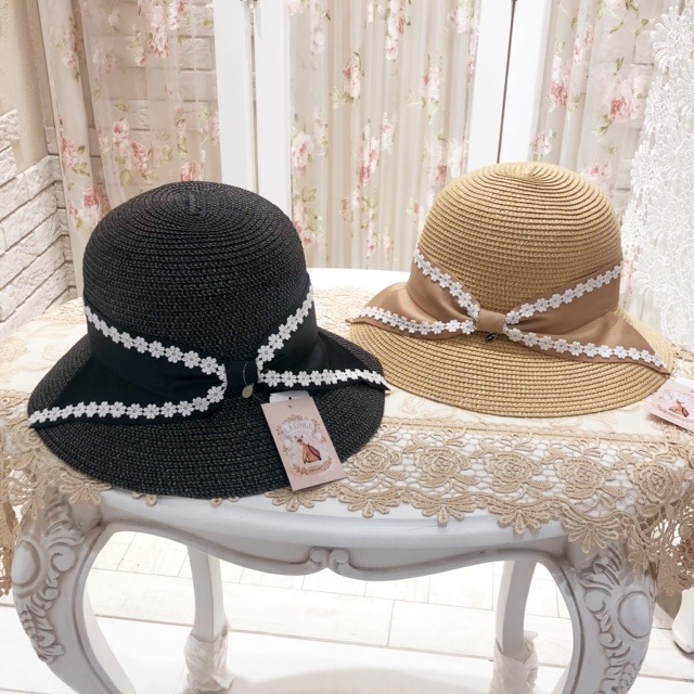 プチフラワーハット ブラック 【薔薇雑貨 ローズ UV対策 帽子 紫外線対策 ぼうし】