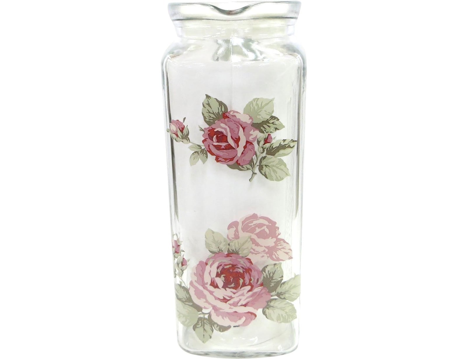 ガラスピッチャーポット　ルーシー　日本製　【薔薇雑貨　ローズ雑貨　コップ　グラス　洋食器　キッチン雑貨　ティータイム　プレゼント】