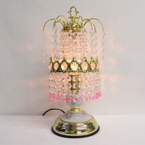 シャンデリアテーブルランプ ゴールド 【薔薇雑貨 ローズ雑貨 姫系雑貨 プリンセス シャンデリア タッチセンサー 贈り物 ライト 照明】