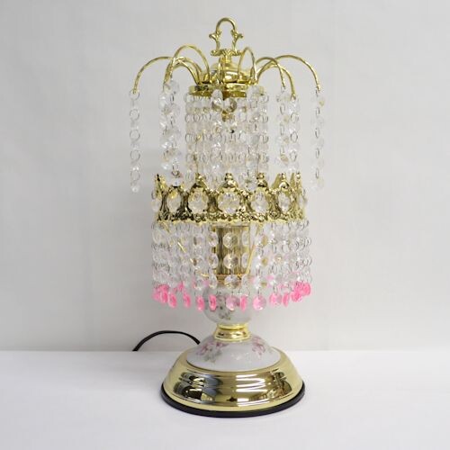 シャンデリアテーブルランプ ゴールド 【薔薇雑貨 ローズ雑貨 姫系雑貨 プリンセス シャンデリア タッチセンサー 贈り物 ライト 照明】