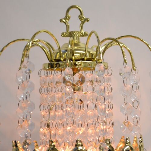 シャンデリアテーブルランプ ゴールド 【薔薇雑貨 ローズ雑貨 姫系雑貨 プリンセス シャンデリア タッチセンサー 贈り物 ライト 照明】