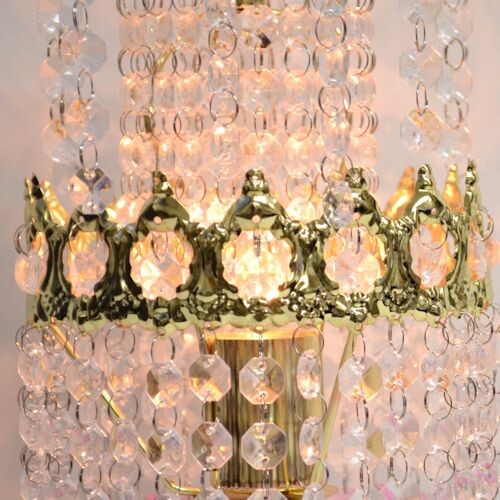 シャンデリアテーブルランプ ゴールド 【薔薇雑貨 ローズ雑貨 姫系雑貨 プリンセス シャンデリア タッチセンサー 贈り物 ライト 照明】