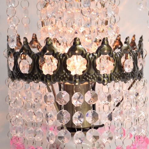 シャンデリアテーブルランプ　ブロンズ　【薔薇雑貨　ローズ雑貨　姫系雑貨　プリンセス　シャンデリア　タッチセンサー　贈り物　ライト　照明】