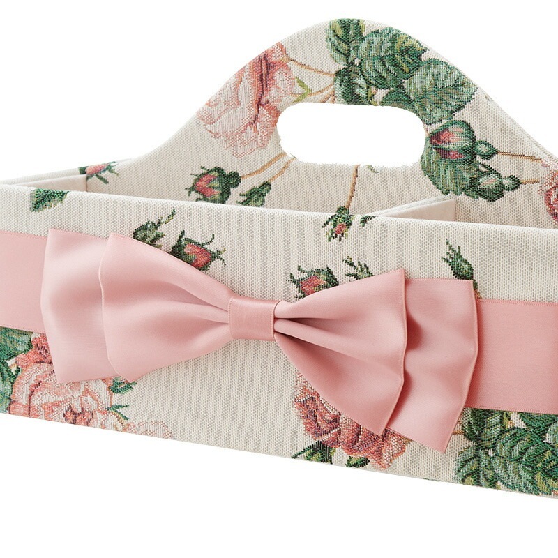 リモコンラック　ルドゥーテローズ　アクアフラワー　【薔薇雑貨　姫系雑貨　リモコンホルダー　小物入れ　ペン立て　カルトナージュ　リボン】