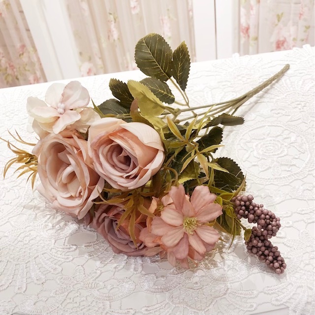 アーティフィシャルフラワー　ローズ アーティフィシャルフラワー ローズブーケ（7束） 【薔薇雑貨