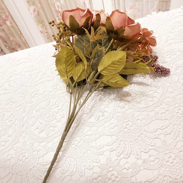 アーティフィシャルフラワー ローズブッシュ 【薔薇雑貨 ローズ雑貨 造花 オブジェ 花 バラ】