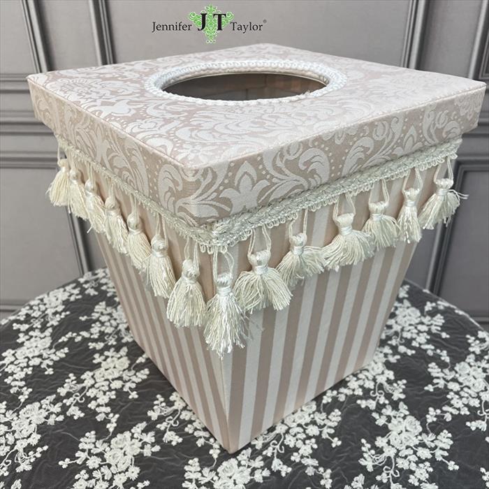 ジェニファーテイラー　蓋付きダストボックス　Haruno　ピンク　【薔薇雑貨　収納ボックス　マガジンラック　スリッパラック　ゴミ箱】