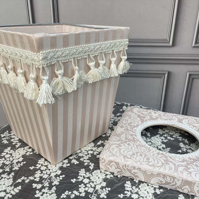 ジェニファーテイラー　蓋付きダストボックス　Haruno　ピンク　【薔薇雑貨　収納ボックス　マガジンラック　スリッパラック　ゴミ箱】