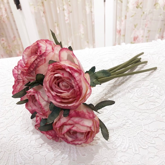 アーティフィシャルフラワー　ローズ アーティフィシャルフラワー ローズブーケ（7束） 【薔薇雑貨