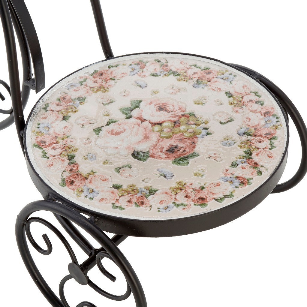 プランタースタンド　ピンクローズ　【薔薇雑貨　ガーデン用品　プランター台　ガーデニング　花台】