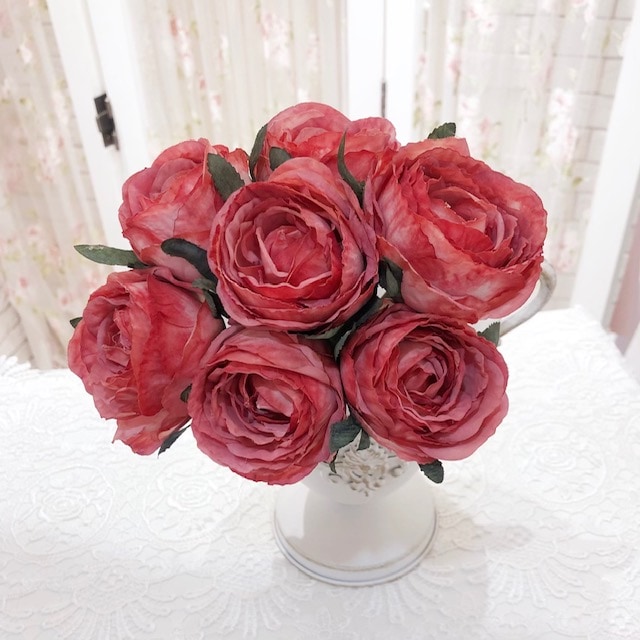 アーティフィシャルフラワー ローズブーケ(7束) 【薔薇雑貨 ローズ雑貨 造花 オブジェ 花 バラ】