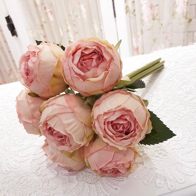 アーティフィシャルフラワー　ローズブーケ（７束）　【薔薇雑貨　ローズ雑貨　造花　オブジェ　花　バラ】