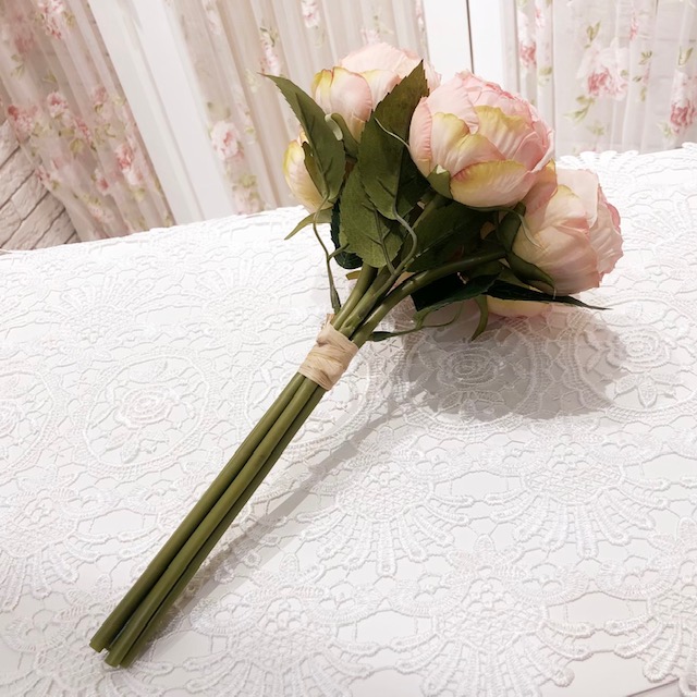 アーティフィシャルフラワー　ローズブーケ（７束）　【薔薇雑貨　ローズ雑貨　造花　オブジェ　花　バラ】