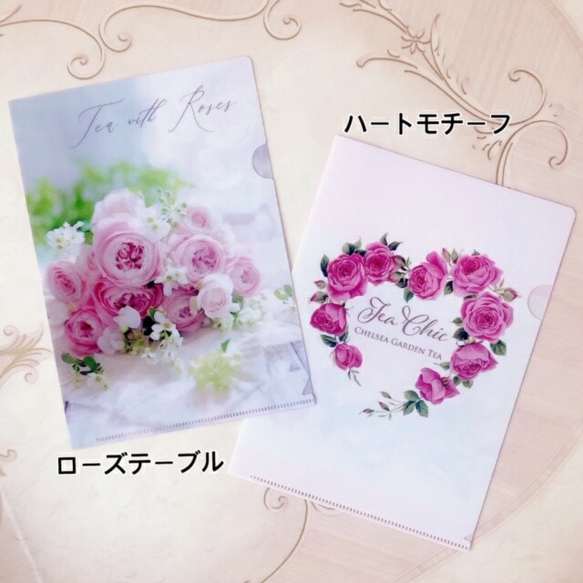 【メール便可】クリアファイル　A５サイズ　【薔薇雑貨　チェルシーガーデンティー　文房具　ステーショナリー　クリアケース　筆記用具】