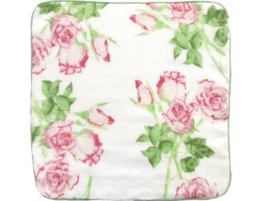 【メール便可】四枚あわせガーゼハンカチ シャロット 日本製 【薔薇雑貨 タオル 花柄 ハンドタオル 贈り物】