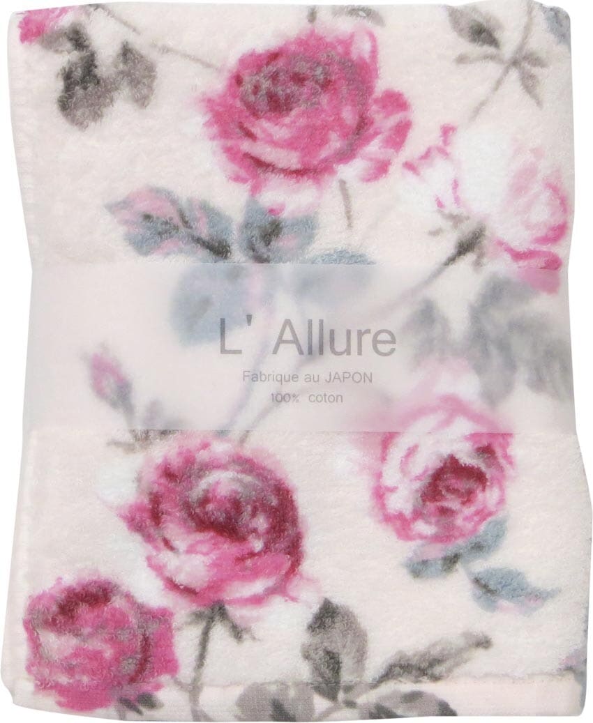 【メール便可】　両面パイルフェイスタオル　テイラー　日本製　【薔薇雑貨　ローズ雑貨　キッチン雑貨　タオル　クロス　タオル　花柄　ギフト　プレゼント】