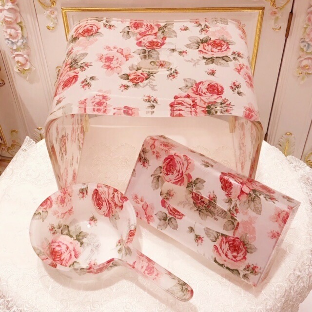 アクリルハンドペール　ルーシー　【薔薇雑貨　ローズ雑貨　お風呂　バスグッズ　サニタリーグッズ　花柄　手桶　バスボウル】