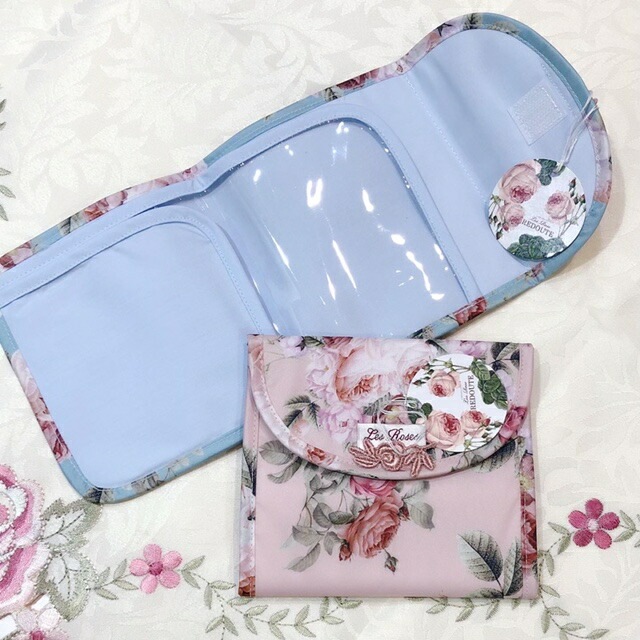 【メール便可】　ルドゥーテブロッサム　抗菌マスクポーチ　【薔薇雑貨　ローズ雑貨　薔薇柄　マスクケース　小物入れ　収納】