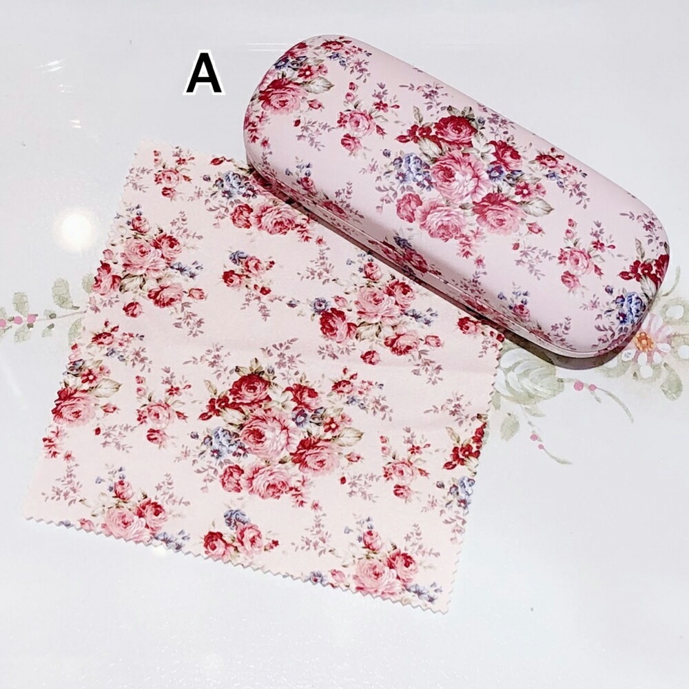 メガネケース　クロス付き　【薔薇雑貨　眼鏡ケース　グラスケース　小物入れ　収納　コンパクトサイズ】
