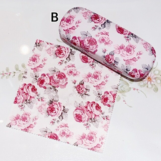 メガネケース　クロス付き　【薔薇雑貨　眼鏡ケース　グラスケース　小物入れ　収納　コンパクトサイズ】