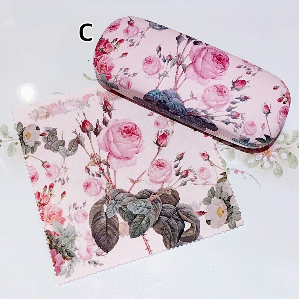 メガネケース　クロス付き　【薔薇雑貨　眼鏡ケース　グラスケース　小物入れ　収納　コンパクトサイズ】