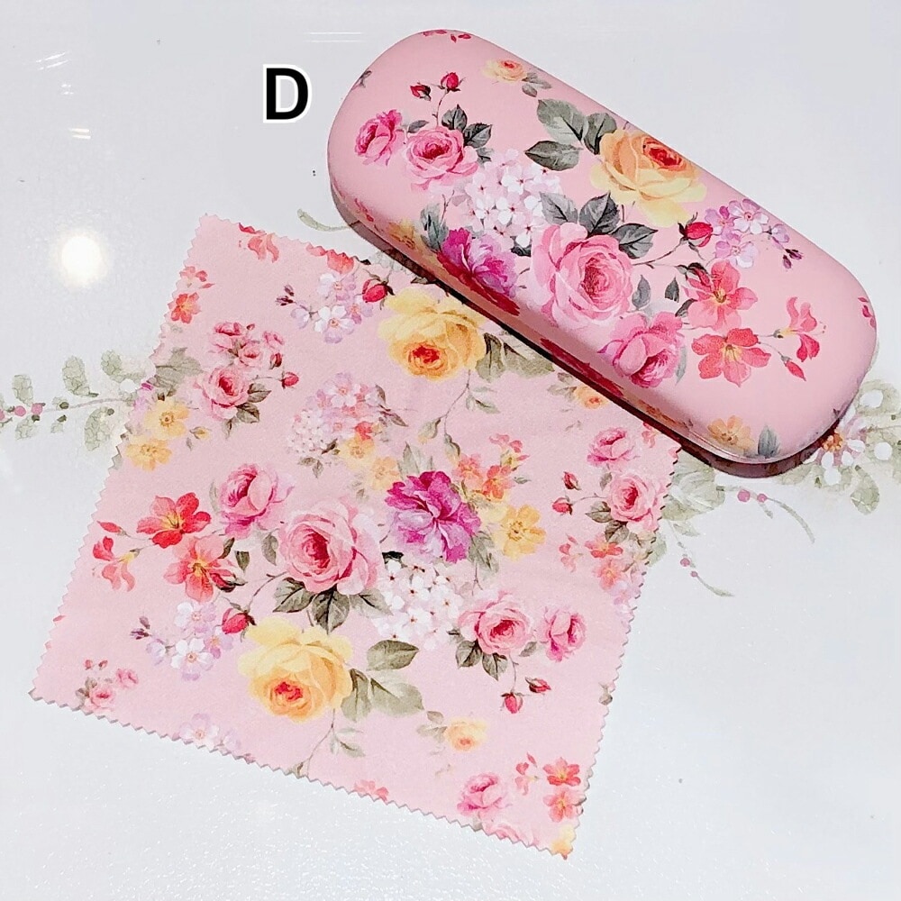 メガネケース　クロス付き　【薔薇雑貨　眼鏡ケース　グラスケース　小物入れ　収納　コンパクトサイズ】