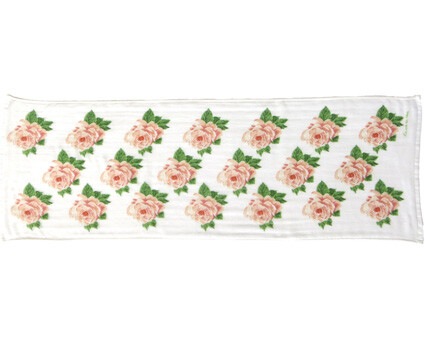 【メール便可】　四枚あわせガーゼフェイスタオル　フランセ　日本製　【薔薇雑貨　ローズ雑貨　キッチン雑貨　タオル　クロス　タオル　花柄　ギフト　プレゼント】