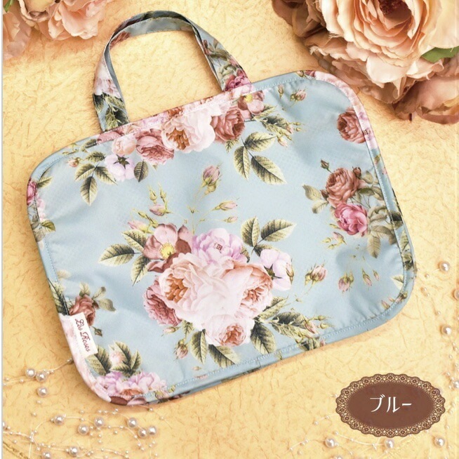 【メール便可】　ルドゥーテブロッサム　スパバッグ　【薔薇雑貨　ローズ雑貨　薔薇柄　お化粧ポーチ　旅行用ポーチ　トラベルポーチ】