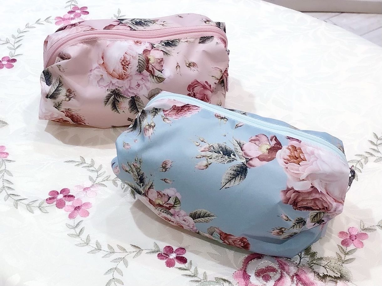 【メール便可】　ルドゥーテブロッサム　風船ポーチ　【薔薇雑貨　ローズ雑貨　薔薇柄　お化粧ポーチ　メイクポーチ】