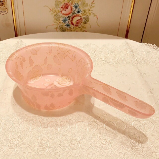アクリルハンドペール　スウィートピンクローズ　【薔薇雑貨　ローズ雑貨　お風呂　バスグッズ　サニタリーグッズ　花柄　手桶　バスボウル】