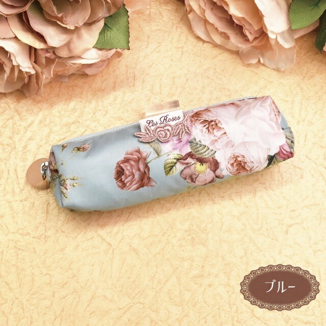 【メール便可】　ルドゥーテブロッサム　ペンポーチ　【薔薇雑貨　ローズ雑貨　薔薇柄　ペンケース　メイクポーチ】