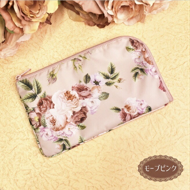 【メール便可】　ルドゥーテブロッサム　マルチポーチ　【薔薇雑貨　ローズ雑貨　薔薇柄　マスクケース　通帳ケース】