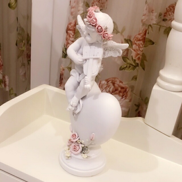 輸入雑貨 エンジェル 『薔薇の靴に乗った天使』 ゴールドローズ 【公式