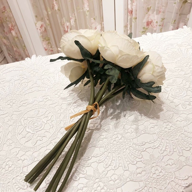 アーティフィシャルフラワー　ローズブーケ（７束）　【薔薇雑貨　ローズ雑貨　造花　オブジェ　花　バラ】