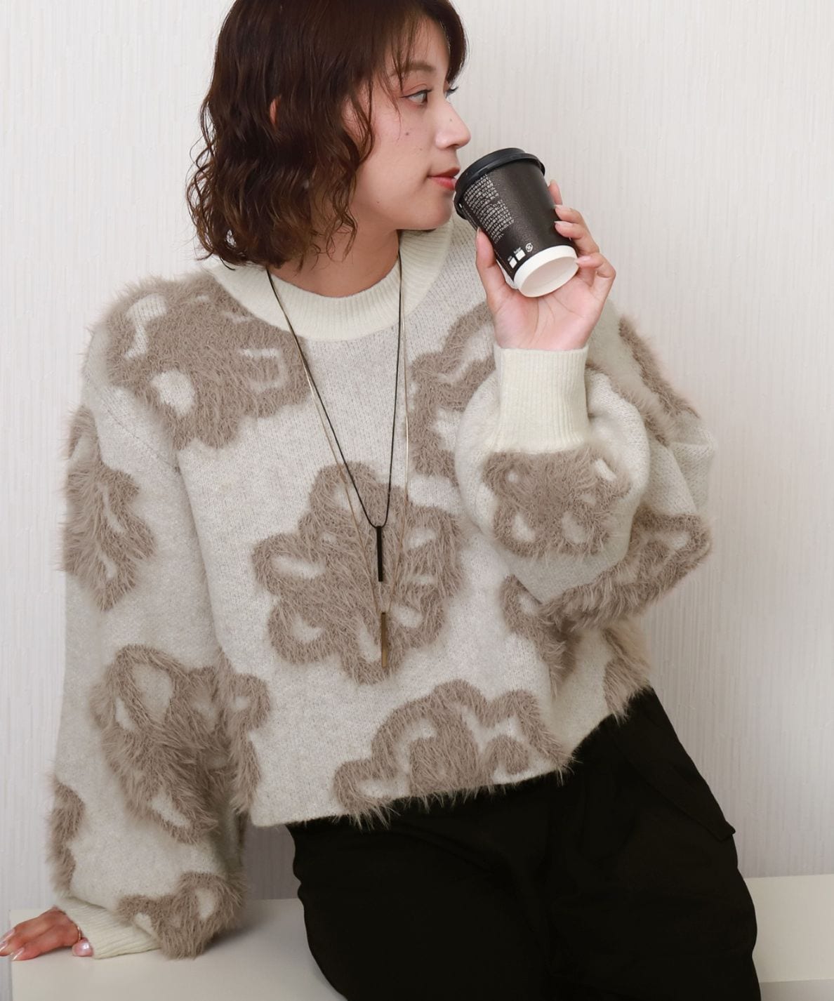 リベルモア|BIGフラワー柄ジャガードニットプルオーバー|libelle more