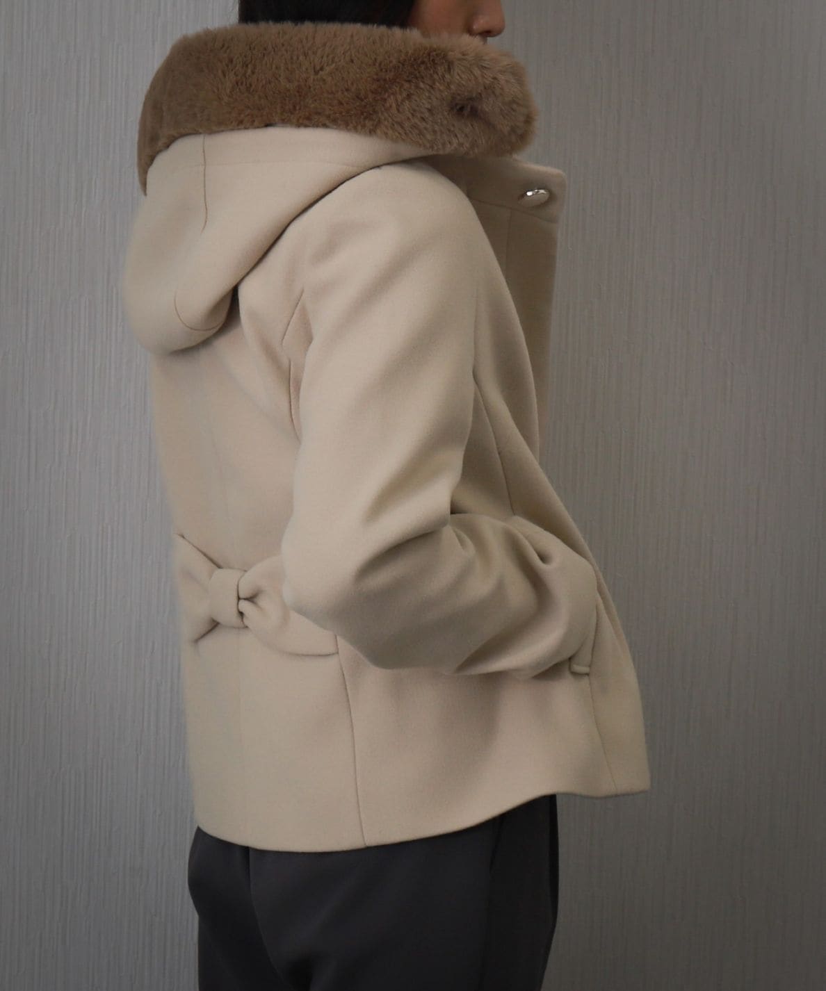 Max Mara Studio MANGO フードファー ウールコート 42 コート - 送料