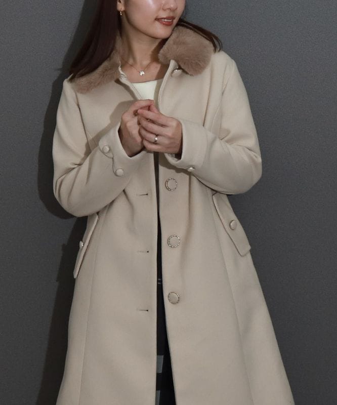 リベルモア|エコファー衿付きエレガンスロングコート|libelle more