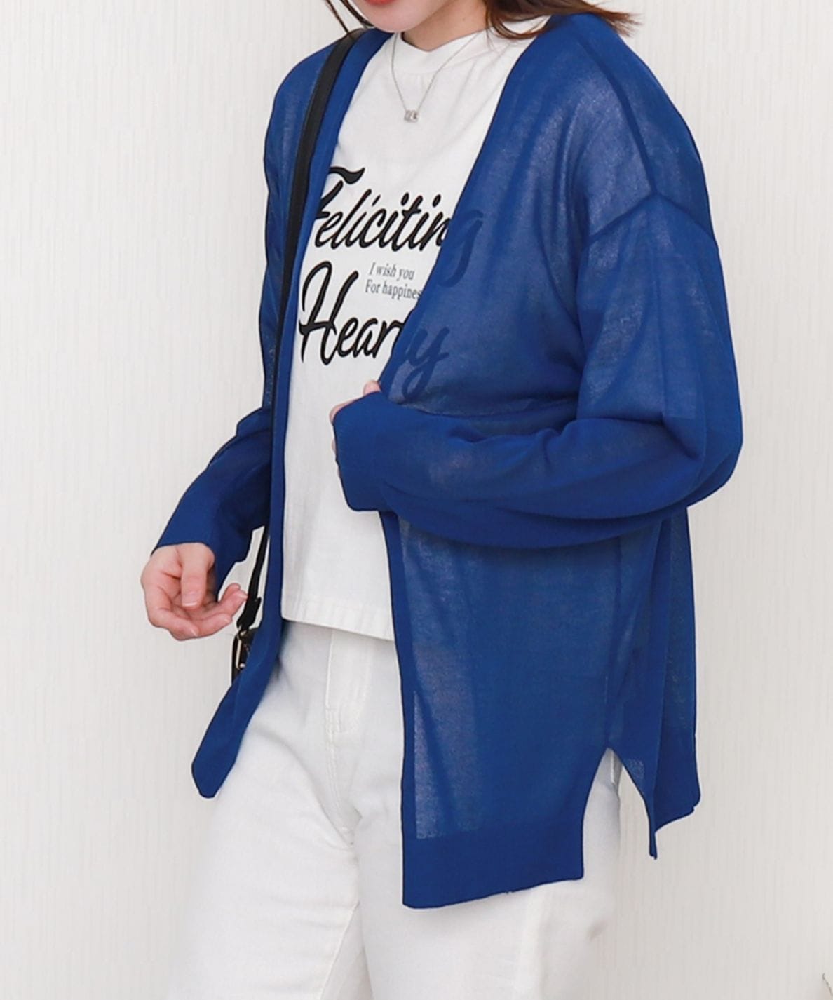 【新品特価】リュクスバーディ　カリテニット　ブルーM トップス,カーディガン | レディスファッションlibelle more