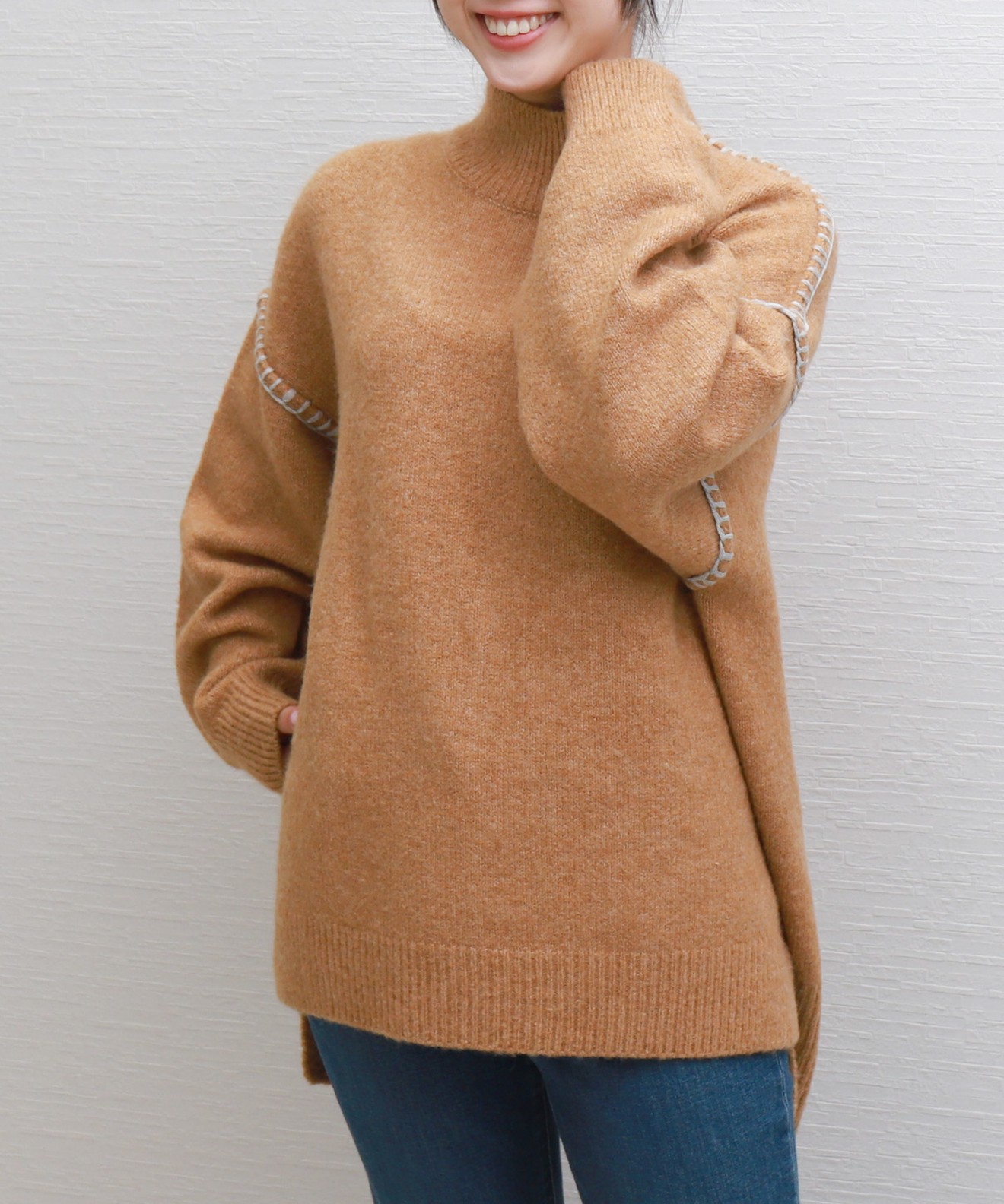 リベルモア|配色ハンドステッチニットプルオーバー|libelle more