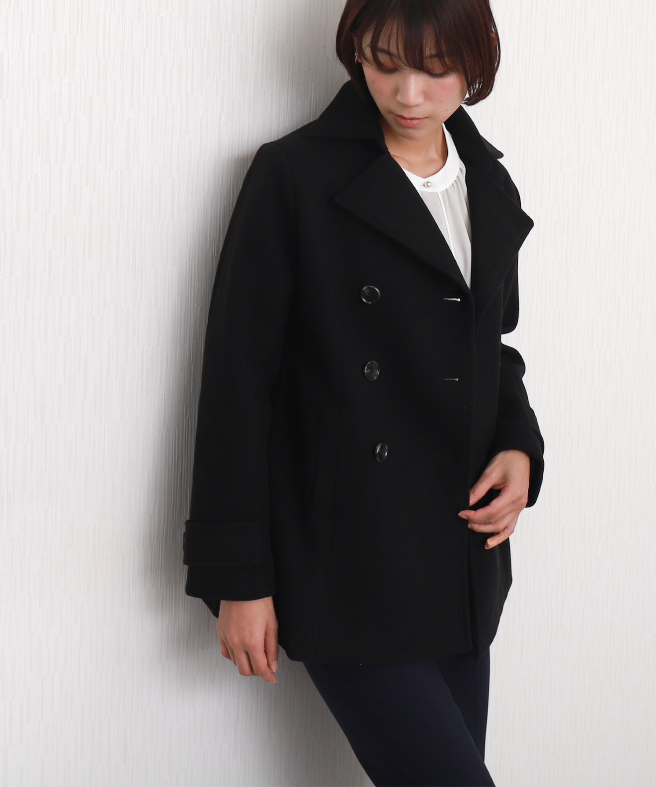 リベルモア|フェイクウールショート丈ピーコート|libelle more