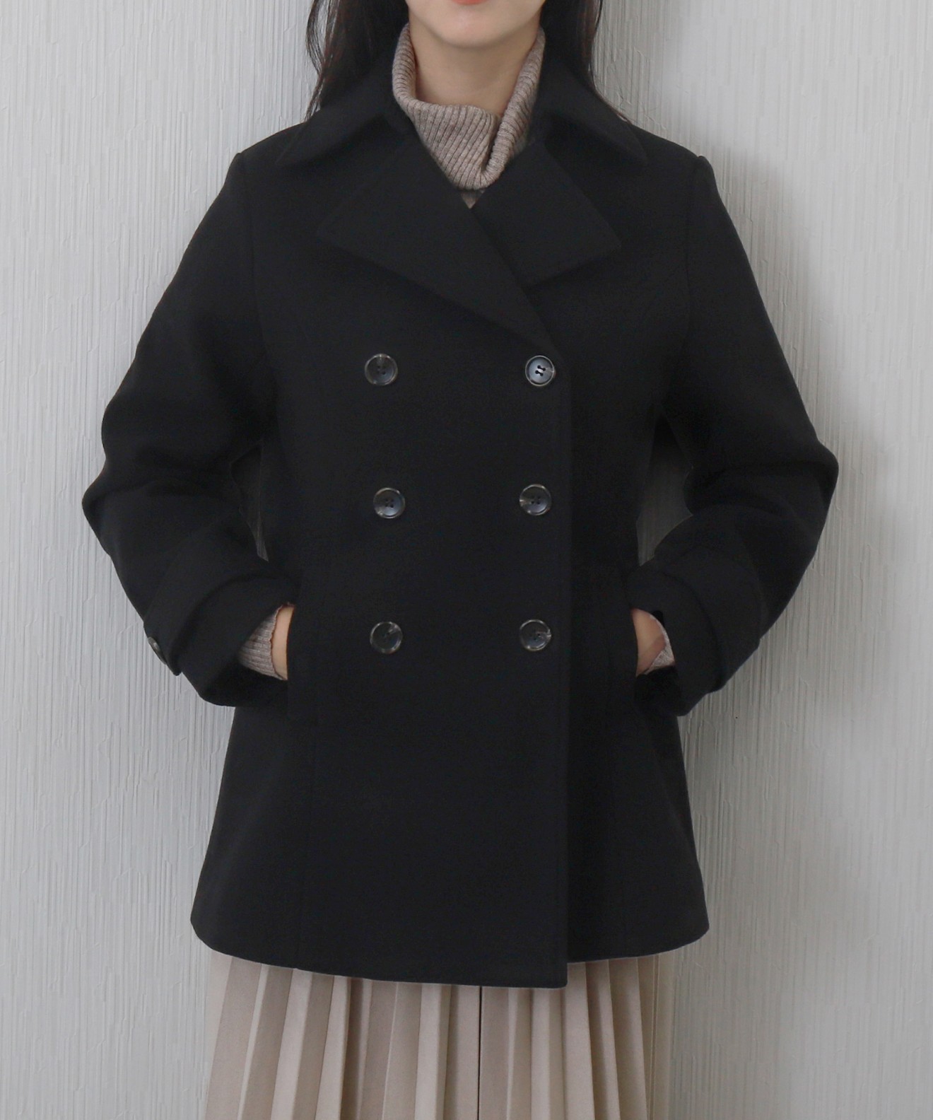 リベルモア|フェイクウールショート丈ピーコート|libelle more