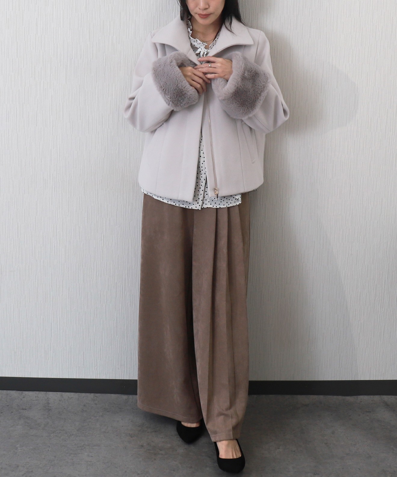 リベルモア|ビット付きファーショートコート|libelle more