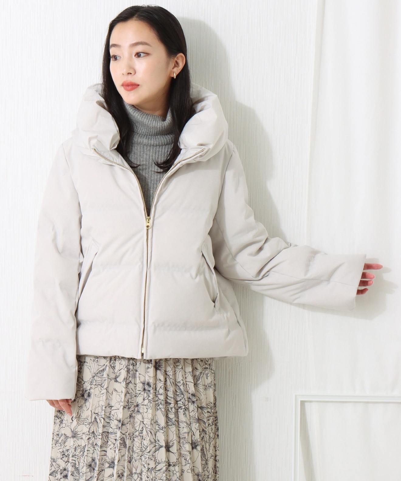 リベルモア|衿付きAラインシームレスダウン|libelle more